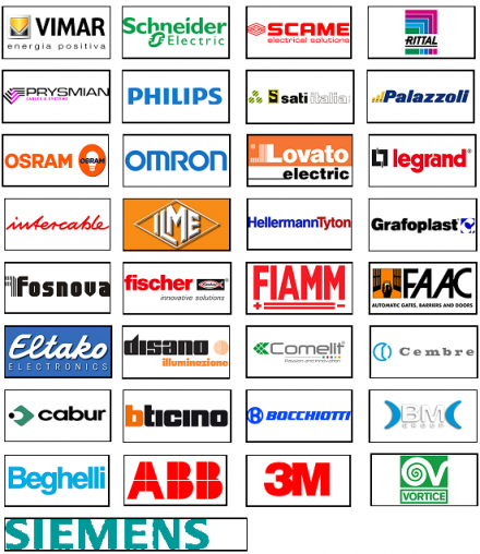 Principali marche utilizzate - Impianti elettrici